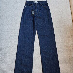 PAIGE Dark Blue Flare & Wide Leg Jeans